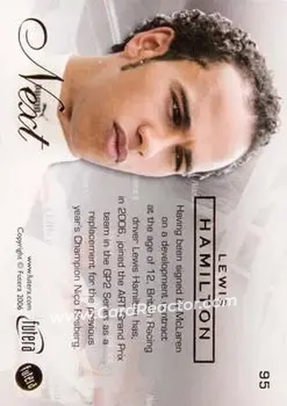 2006 Futera Grand Prix #95 - Lewis Hamilton - ART Grand Prix - Back