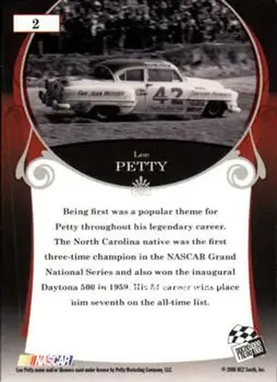 2006 Press Pass Legends #2 - Lee Petty - Petty Enterprises - Back