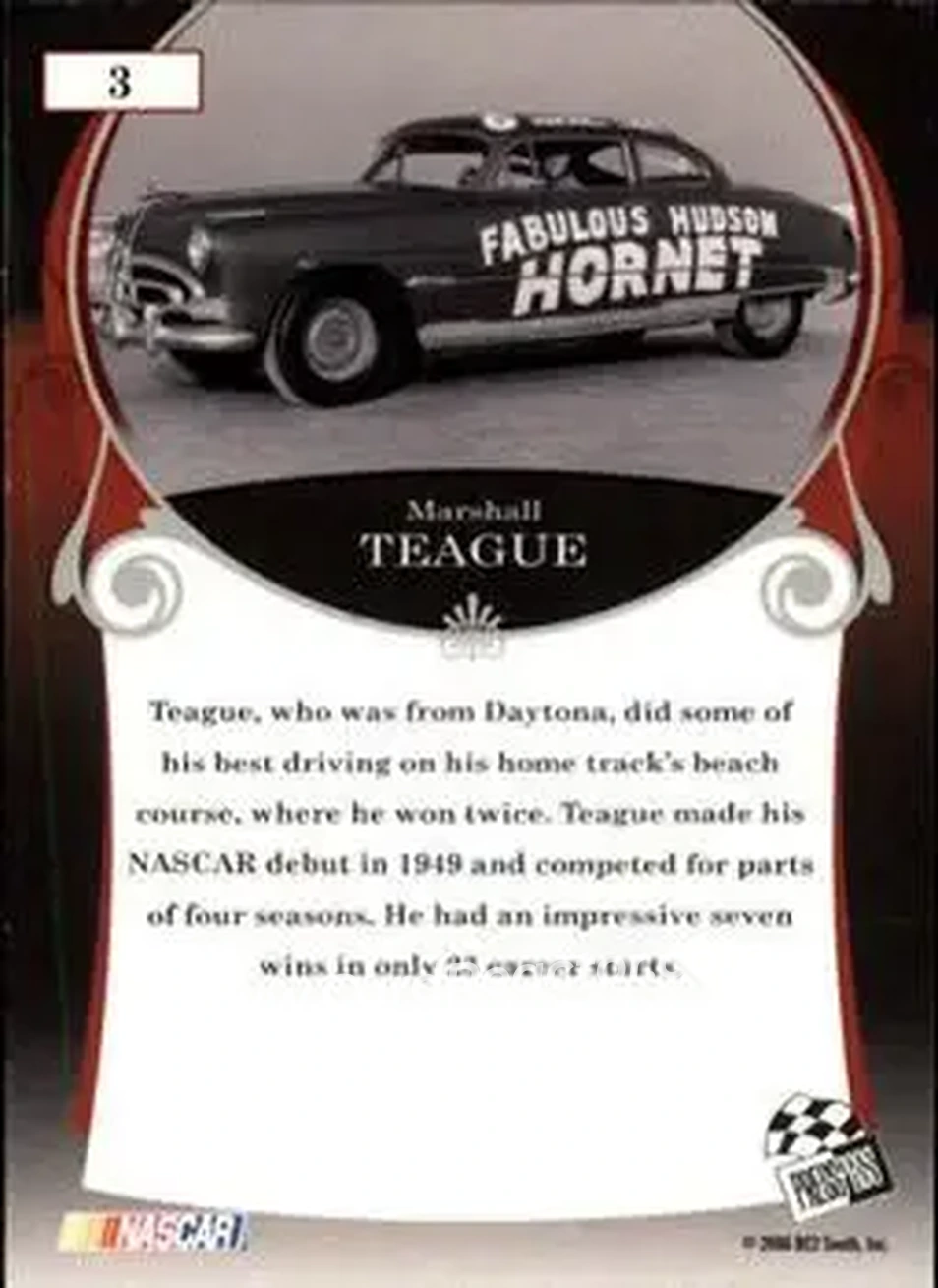 2006 Press Pass Legends #3 - Marshall Teague - Marshall Teague - Back