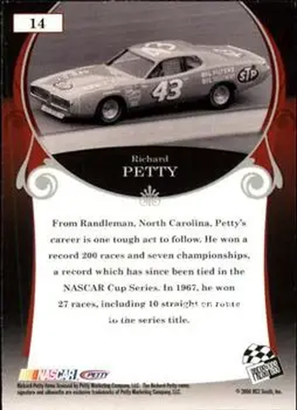 2006 Press Pass Legends #14 - Richard Petty - Petty Enterprises - Back