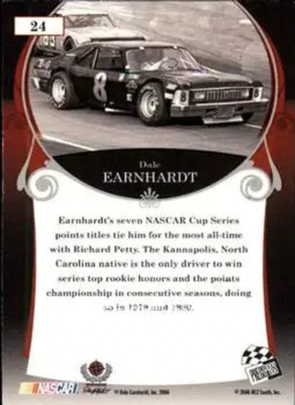 2006 Press Pass Legends #24 - Dale Earnhardt Sr. - Dale Earnhardt Inc. - Back 2006 Press Pass Legends #24 - Dale Earnhardt Sr. - Dale Earnhardt Inc. - Back
