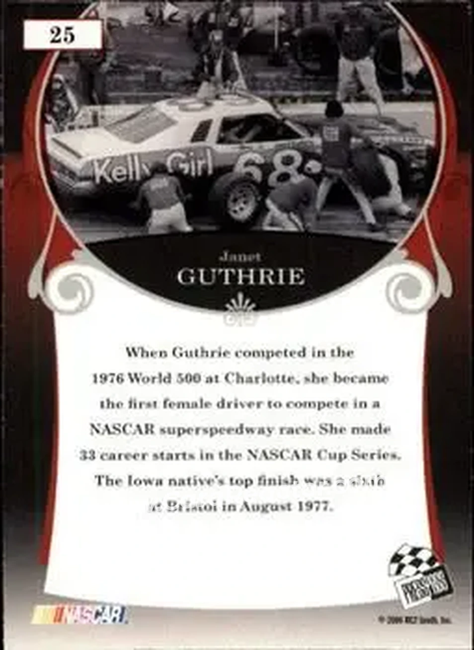 2006 Press Pass Legends #25 - Janet Guthrie - Lynda Ferreri - Back