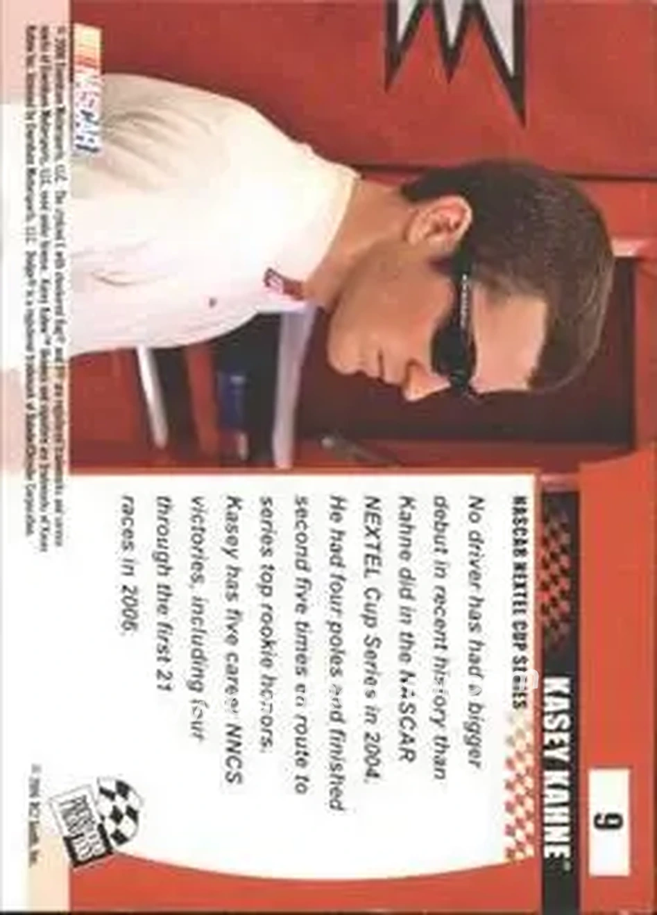 2006 Press Pass Optima #9 - Kasey Kahne - Evernham Motorsports - Back