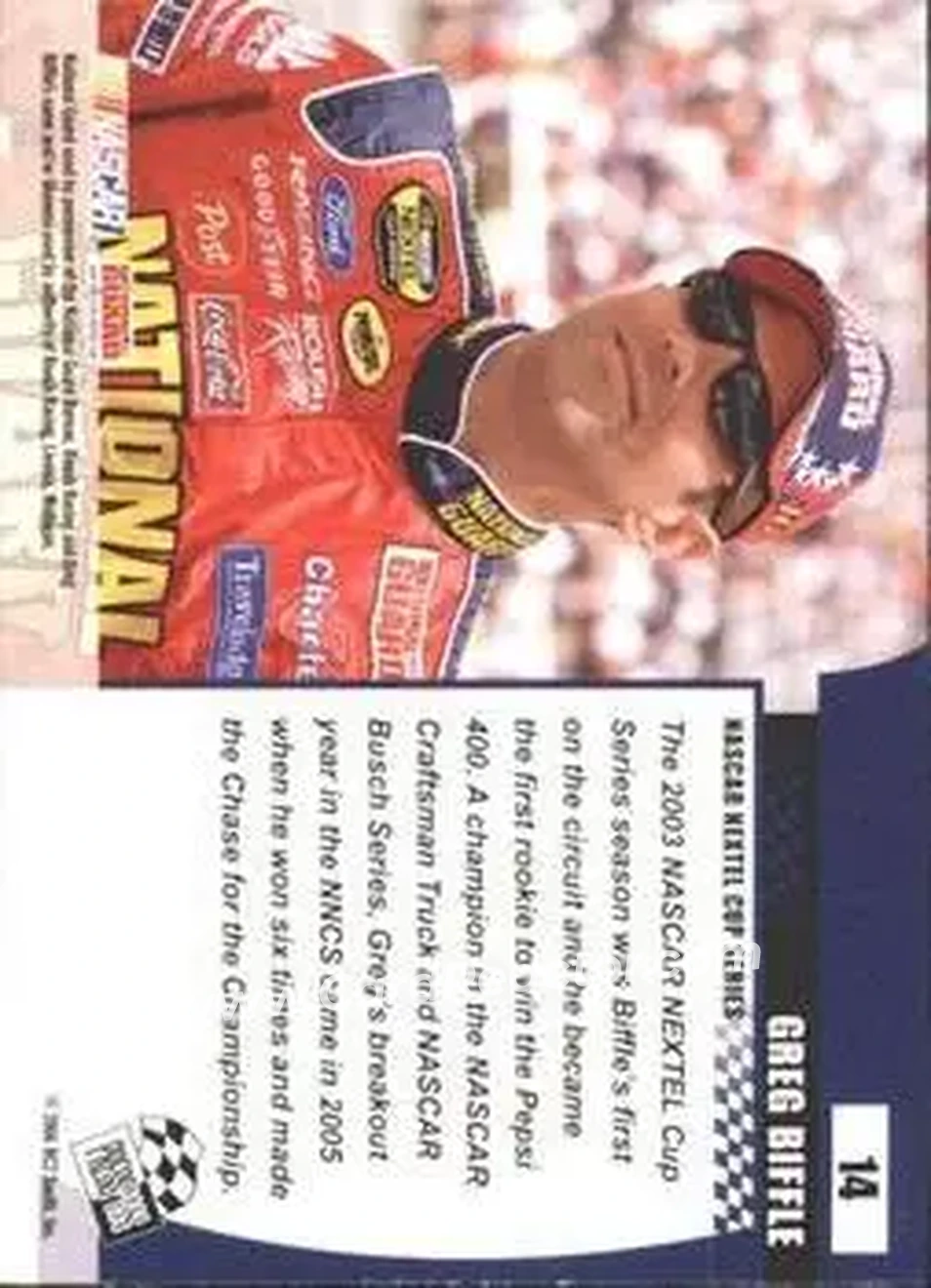 2006 Press Pass Optima #14 - Greg Biffle - Roush Racing - Back