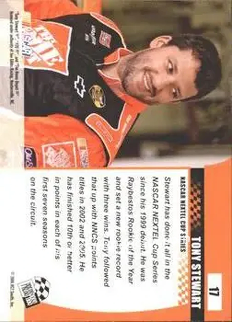 2006 Press Pass Optima #17 - Tony Stewart - Joe Gibbs Racing - Back