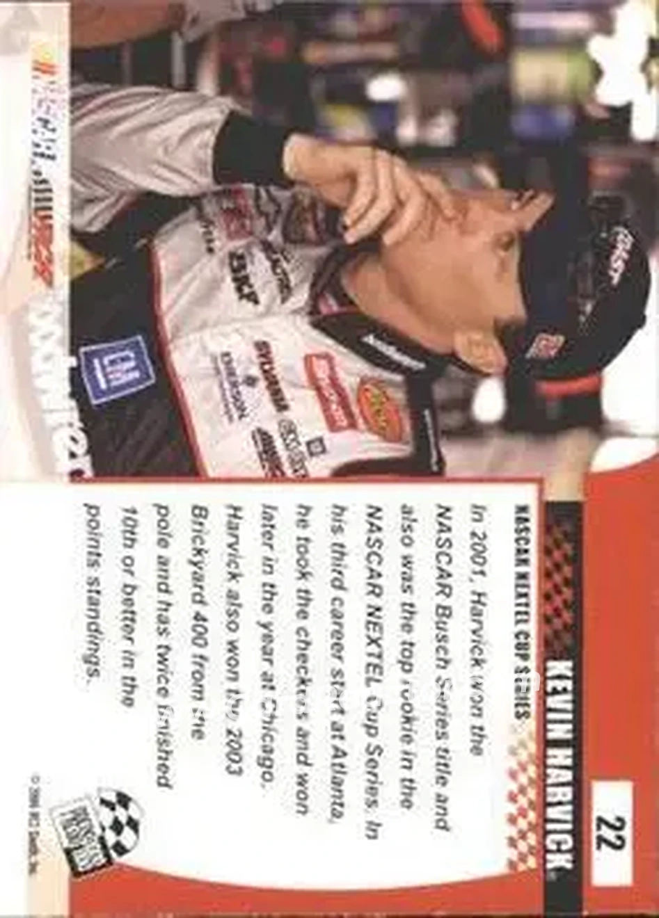 2006 Press Pass Optima #22 - Kevin Harvick - Richard Childress Racing - Back 2006 Press Pass Optima #22 - Kevin Harvick - Richard Childress Racing - Back