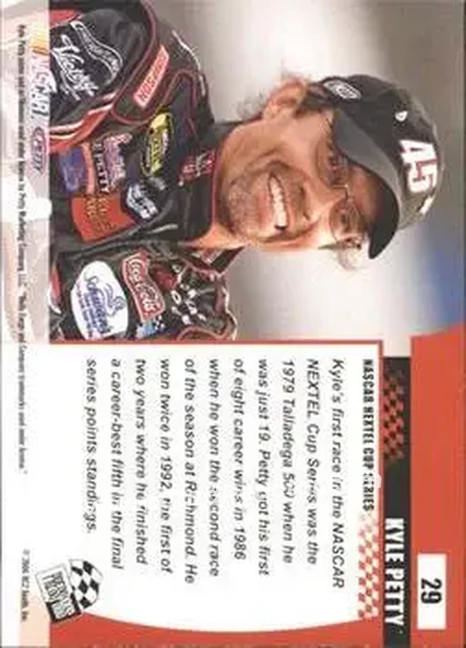 2006 Press Pass Optima #29 - Kyle Petty - Petty Enterprises - Back