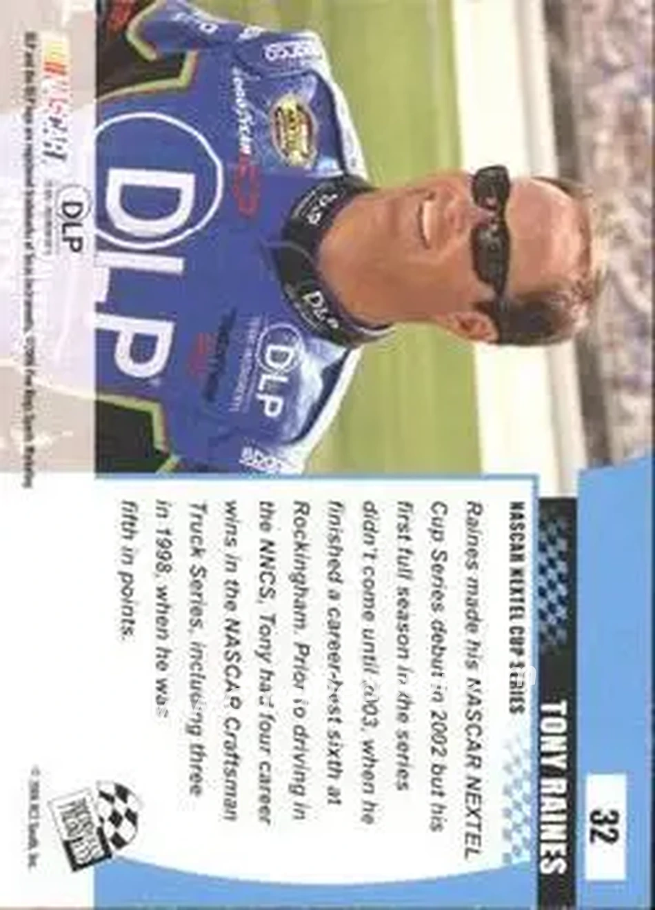 2006 Press Pass Optima #32 - Tony Raines - Hall of Fame Racing - Back