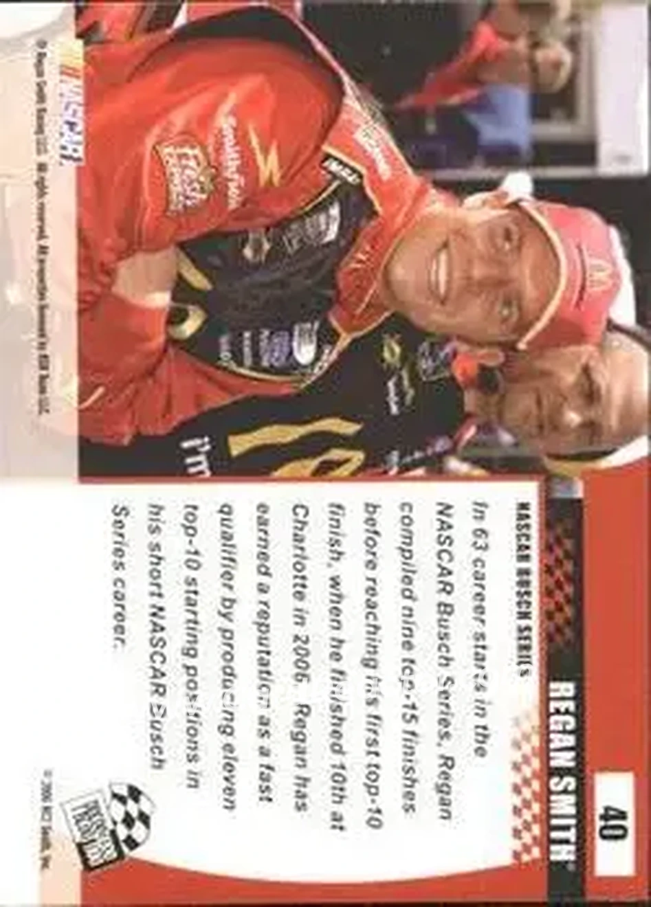 2006 Press Pass Optima #40 - Regan Smith - Team Rensi Motorsports - Back