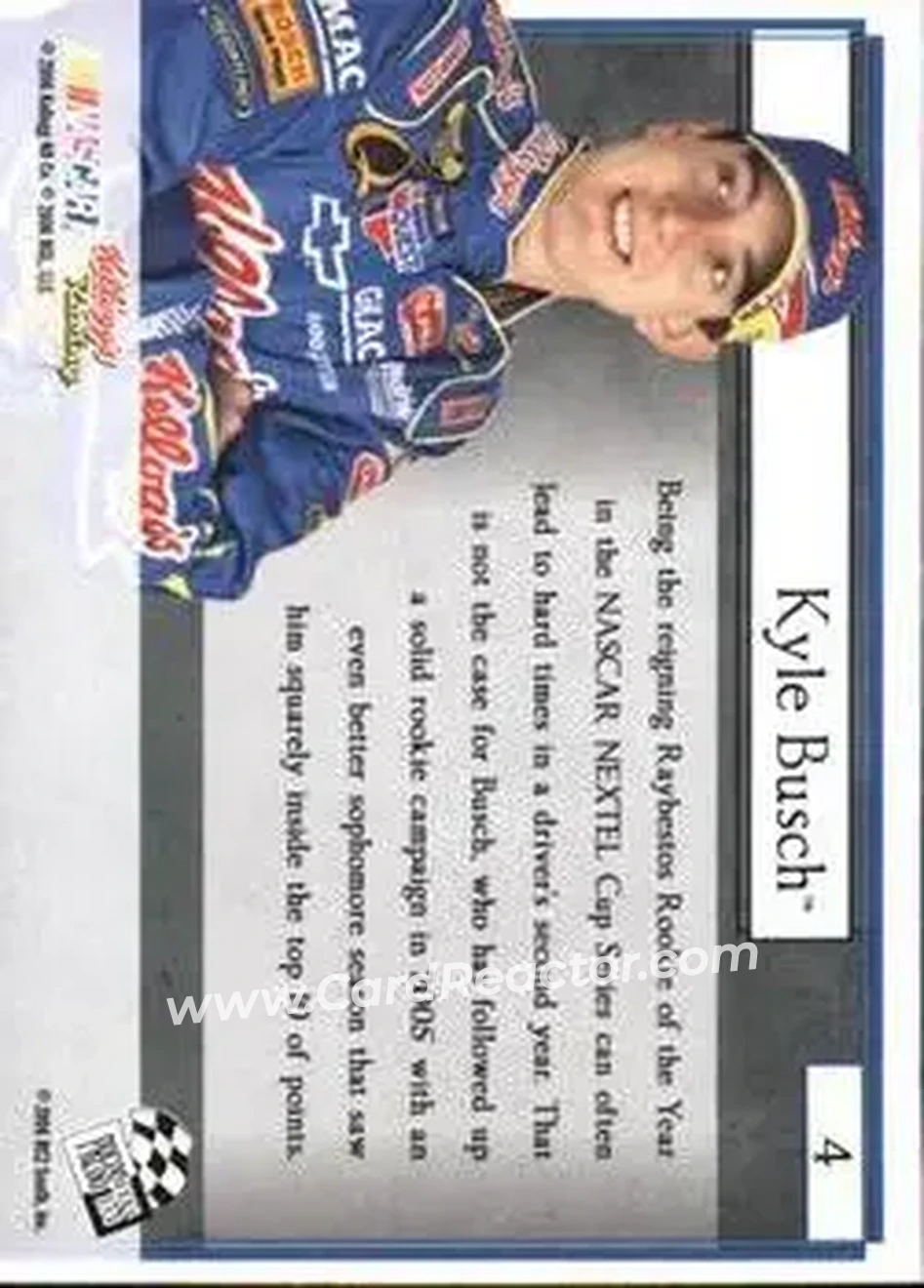 2006 Press Pass VIP #4 - Kyle Busch - Hendrick Motorsports - Back