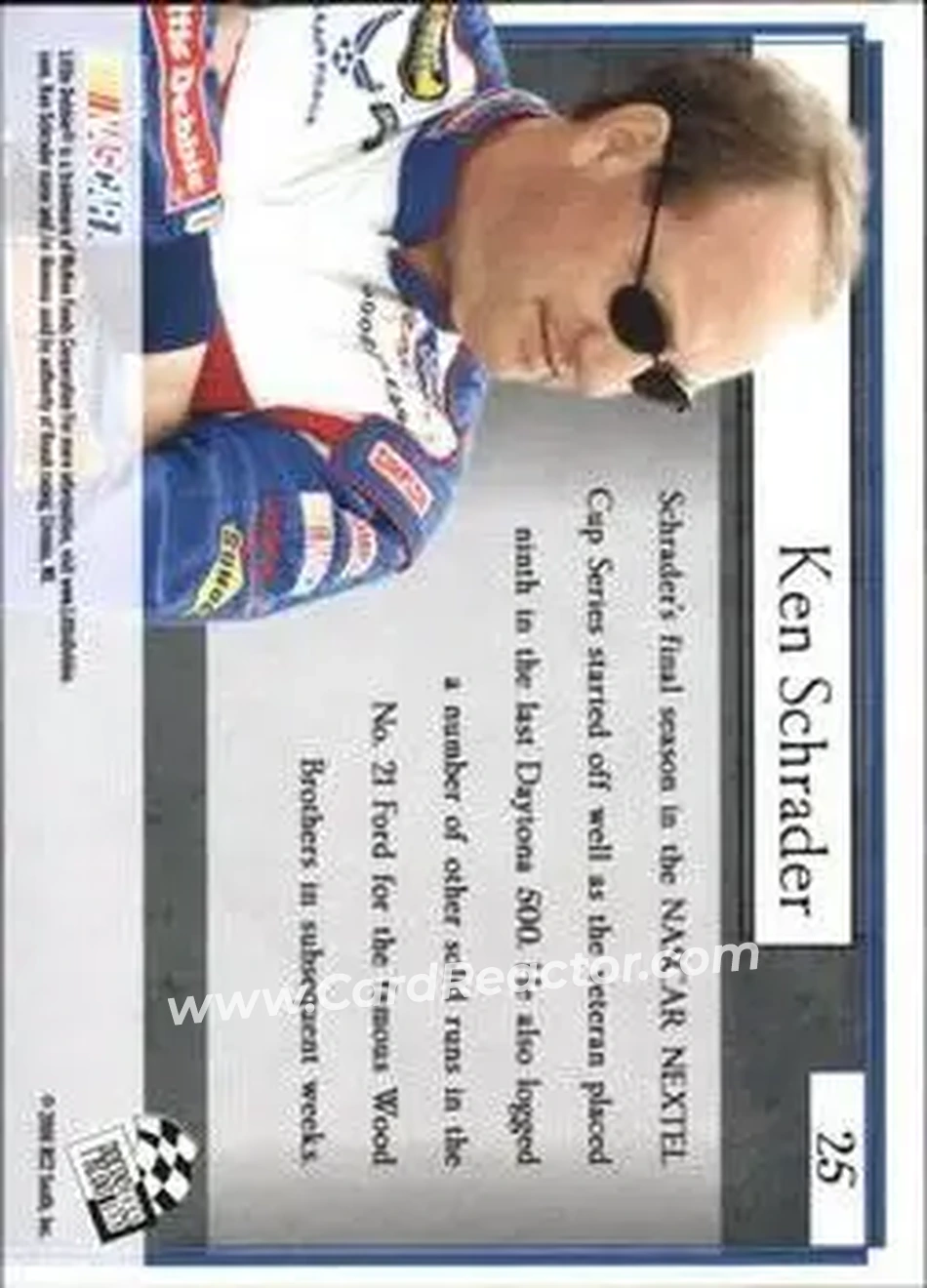 2006 Press Pass VIP #25 - Ken Schrader - Wood Brothers Racing - Back