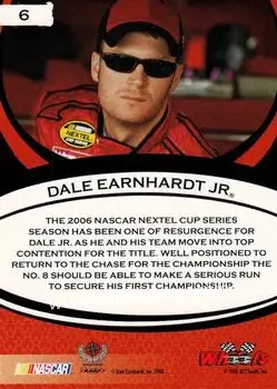 2006 Wheels American Thunder #6 - Dale Earnhardt Jr - Dale Earnhardt Inc. - Back