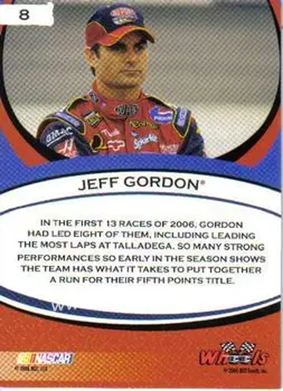 2006 Wheels American Thunder #8 - Jeff Gordon - Hendrick Motorsports - Back 2006 Wheels American Thunder #8 - Jeff Gordon - Hendrick Motorsports - Back