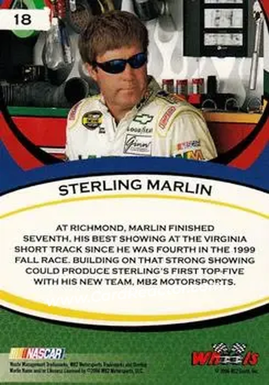 2006 Wheels American Thunder #18 - Sterling Marlin - MB2 Motorsports - Back