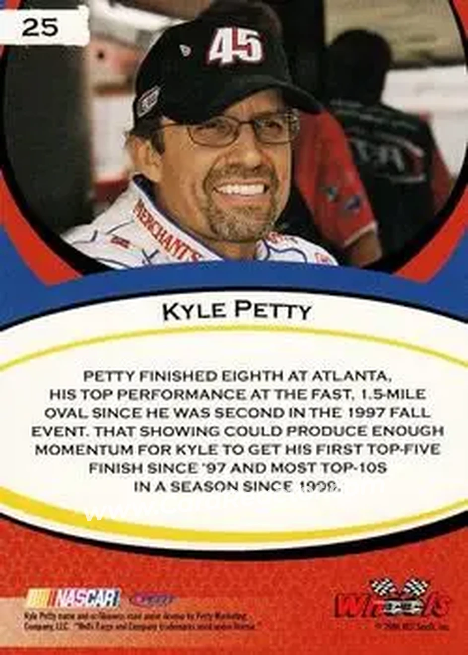 2006 Wheels American Thunder #25 - Kyle Petty - Petty Enterprises - Back