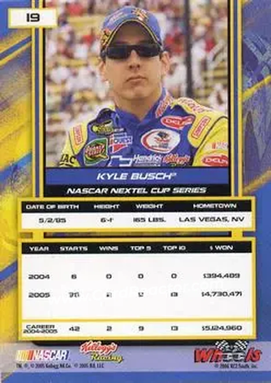 2006 Wheels High Gear #19 - Kyle Busch - Hendrick Motorsports - Back