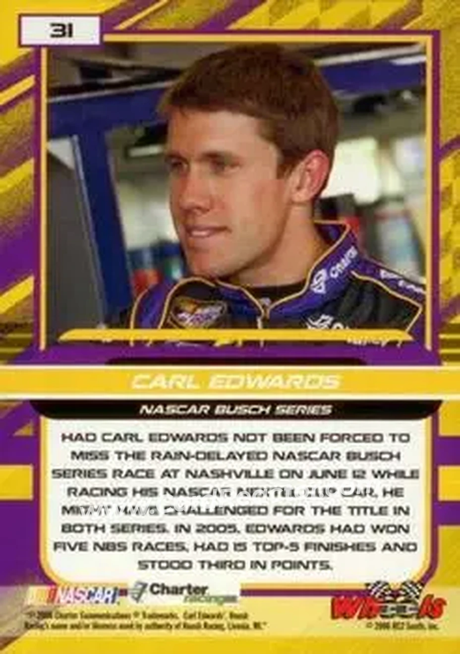 2006 Wheels High Gear #31 - Carl Edwards - Roush Racing - Back