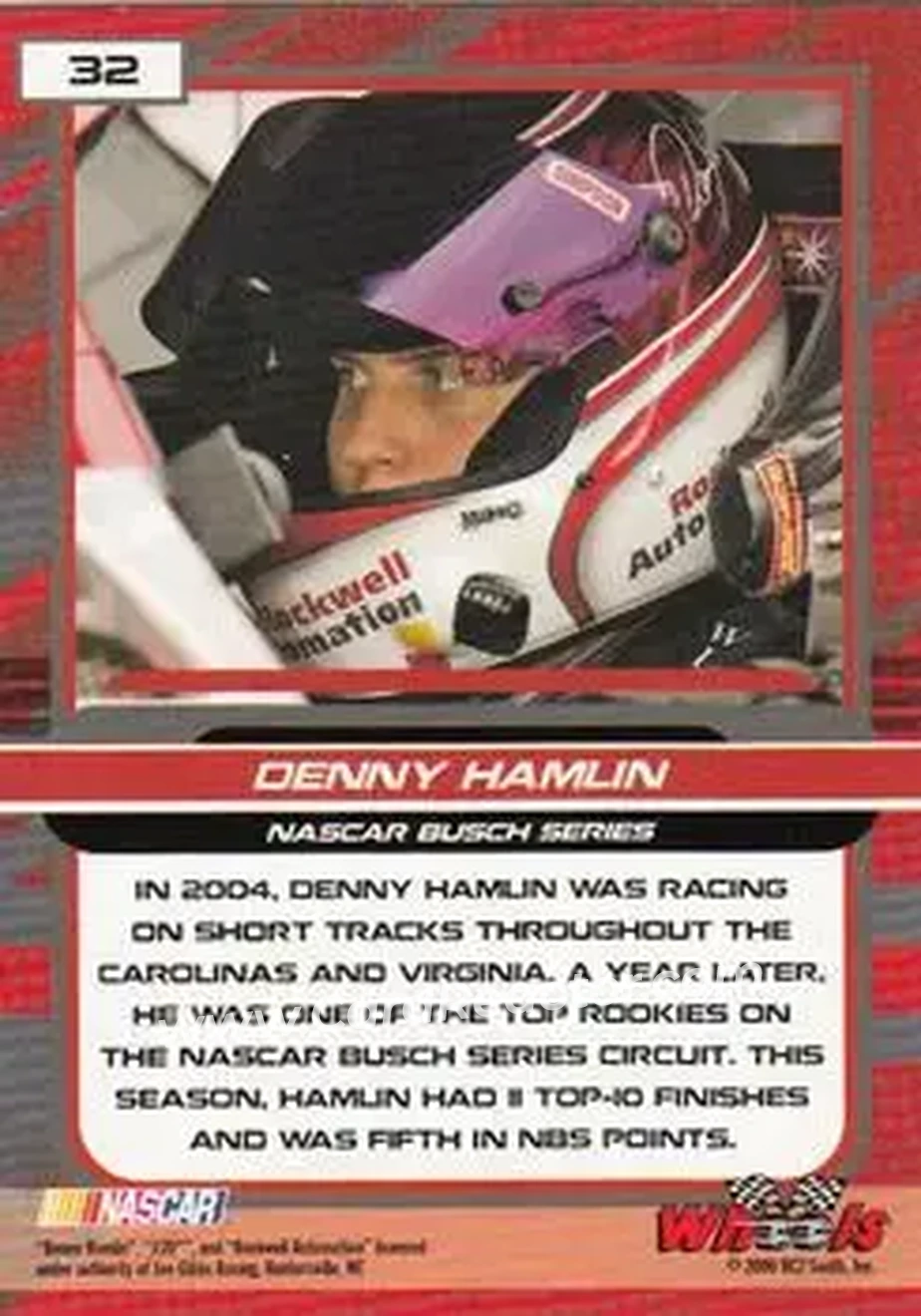 2006 Wheels High Gear #32 - Denny Hamlin - Joe Gibbs Racing - Back