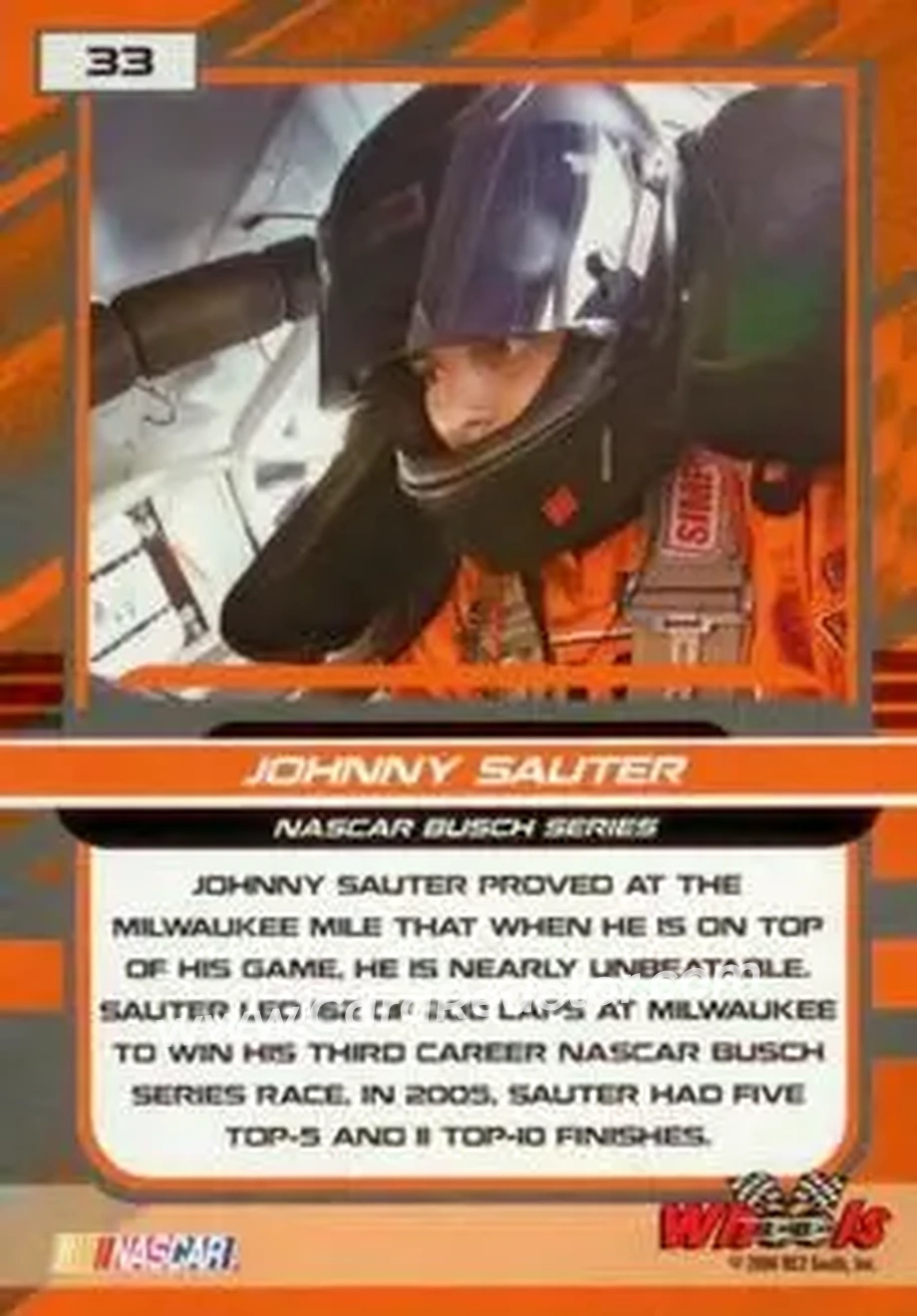 2006 Wheels High Gear #33 - Johnny Sauter - Phoenix Racing - Back