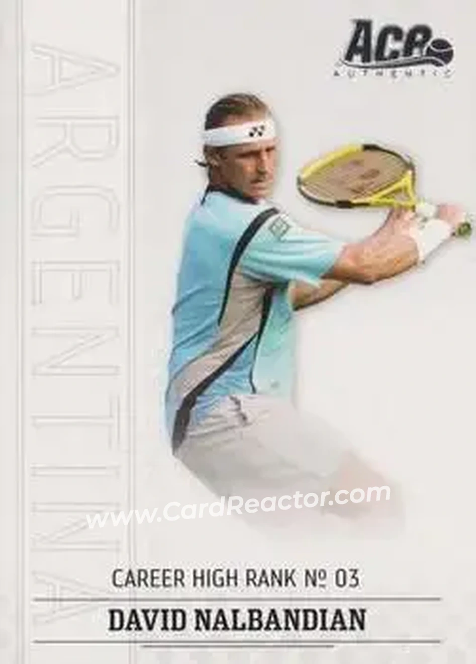 2006 Ace Authentic Grand Slam #5 - David Nalbandian - Front