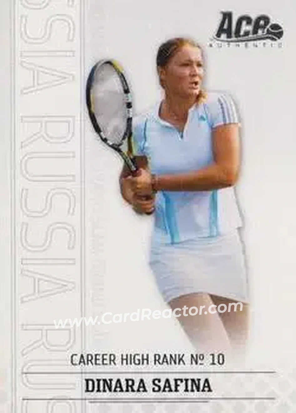 2006 Ace Authentic Grand Slam #6 - Dinara Safina - Front
