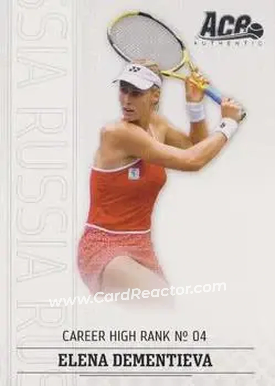 2006 Ace Authentic Grand Slam #7 - Elena Dementieva - Front