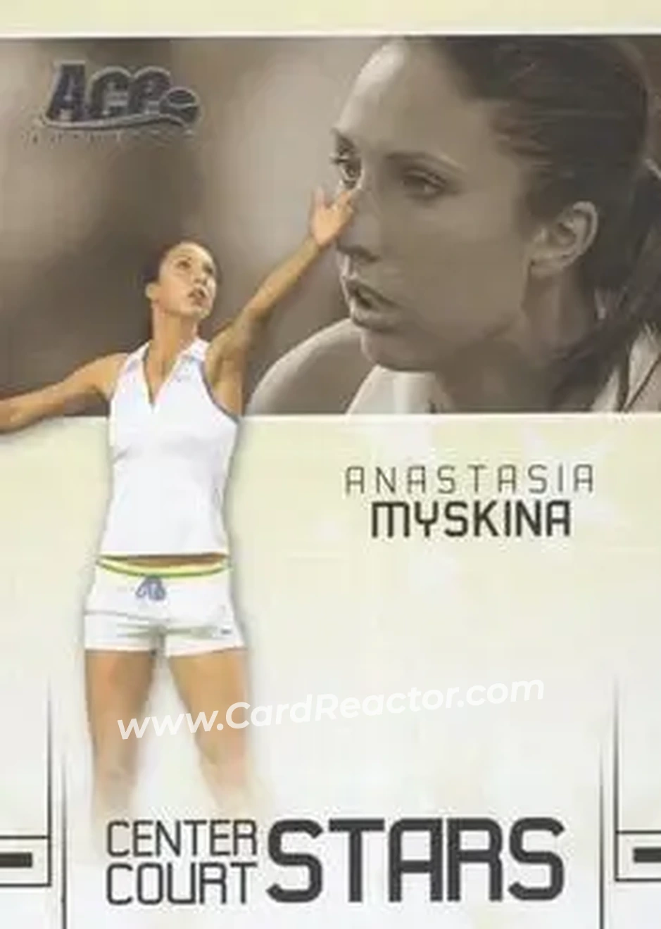 2006 Ace Authentic Grand Slam - Center Court Stars #CC-1 - Anastasia Myskina - Front 2006 Ace Authentic Grand Slam - Center Court Stars #CC-1 - Anastasia Myskina - Front