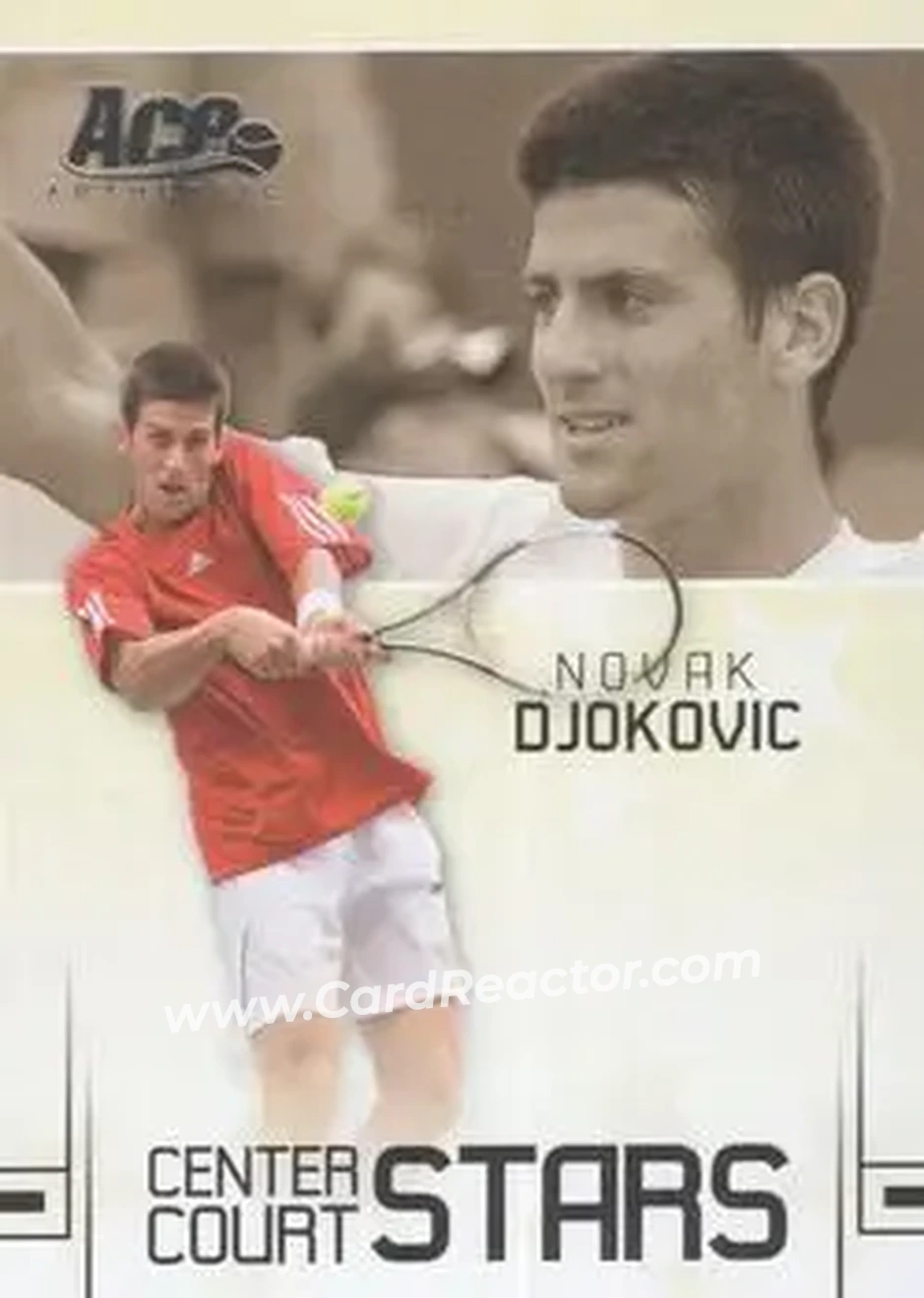 2006 Ace Authentic Grand Slam - Center Court Stars #CC-2 - Novak Djokovic - Front 2006 Ace Authentic Grand Slam - Center Court Stars #CC-2 - Novak Djokovic - Front
