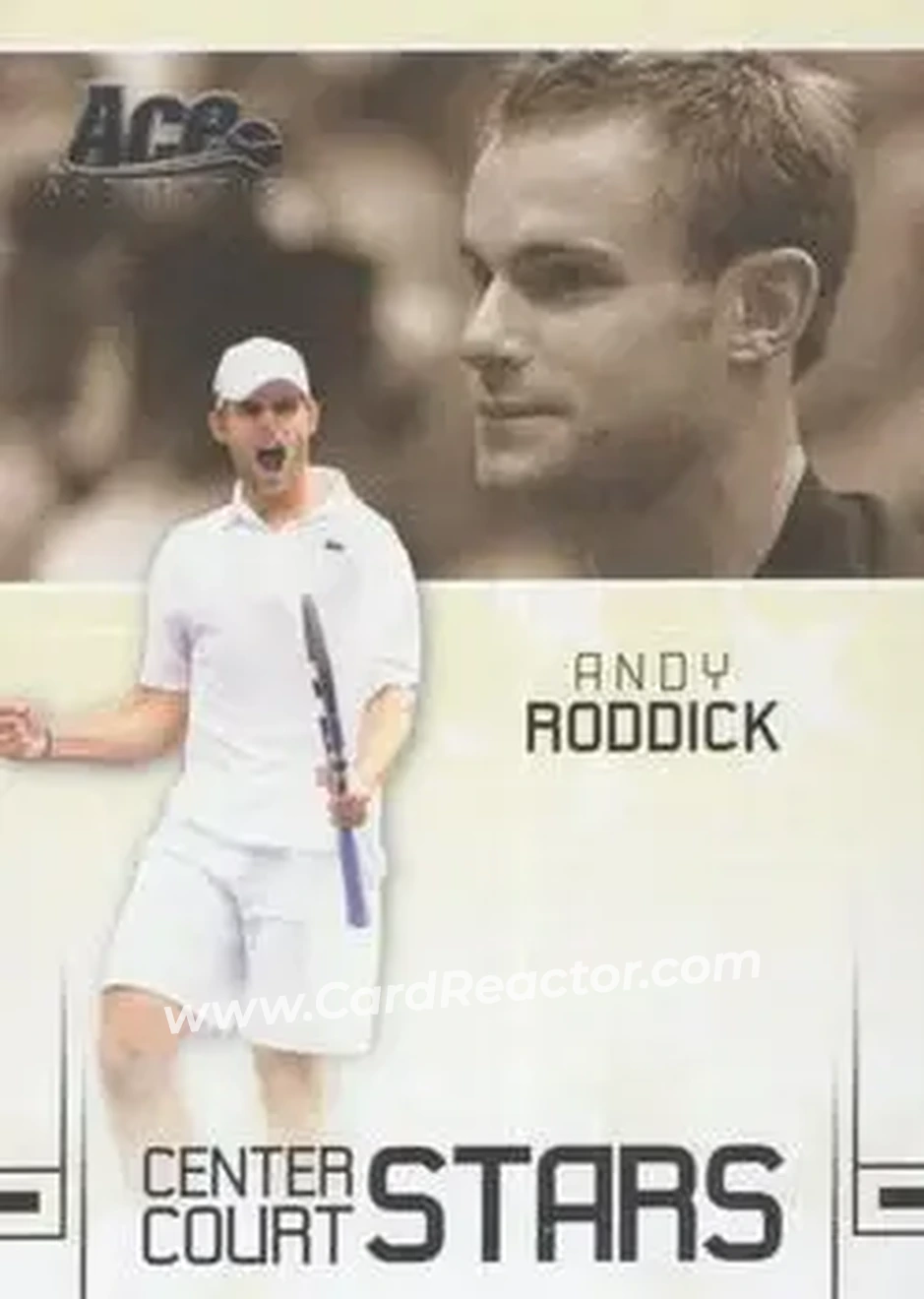 2006 Ace Authentic Grand Slam - Center Court Stars #CC-3 - Andy Roddick - Front 2006 Ace Authentic Grand Slam - Center Court Stars #CC-3 - Andy Roddick - Front