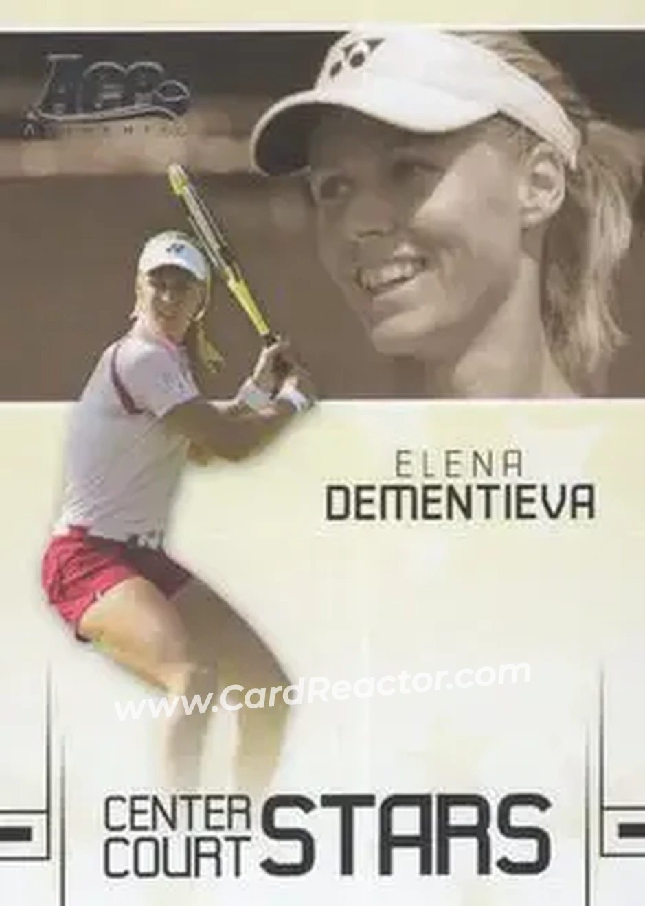 2006 Ace Authentic Grand Slam - Center Court Stars #CC-7 - Elena Dementieva - Front 2006 Ace Authentic Grand Slam - Center Court Stars #CC-7 - Elena Dementieva - Front