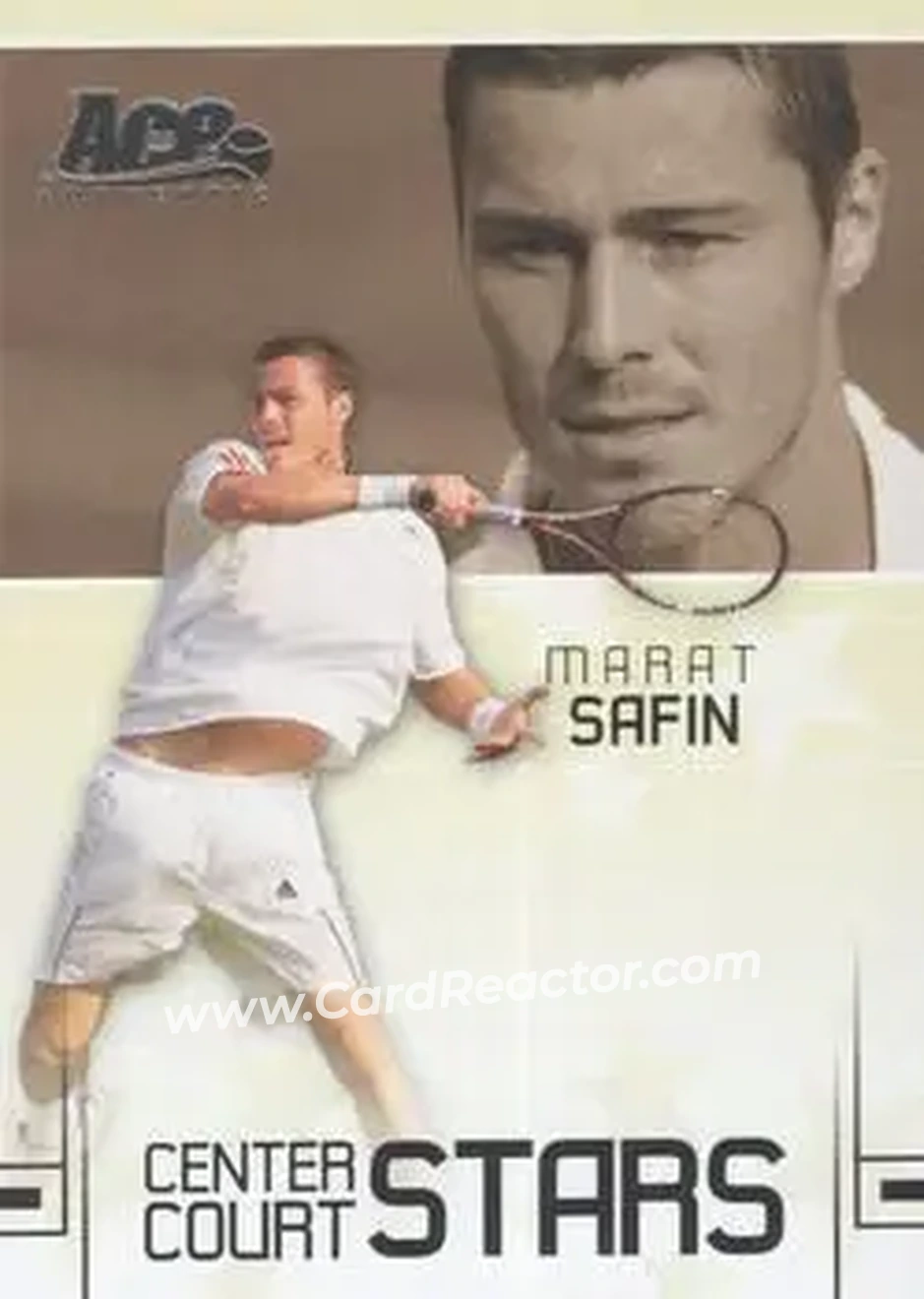 2006 Ace Authentic Grand Slam - Center Court Stars #CC-12 - Marat Safin - Front 2006 Ace Authentic Grand Slam - Center Court Stars #CC-12 - Marat Safin - Front