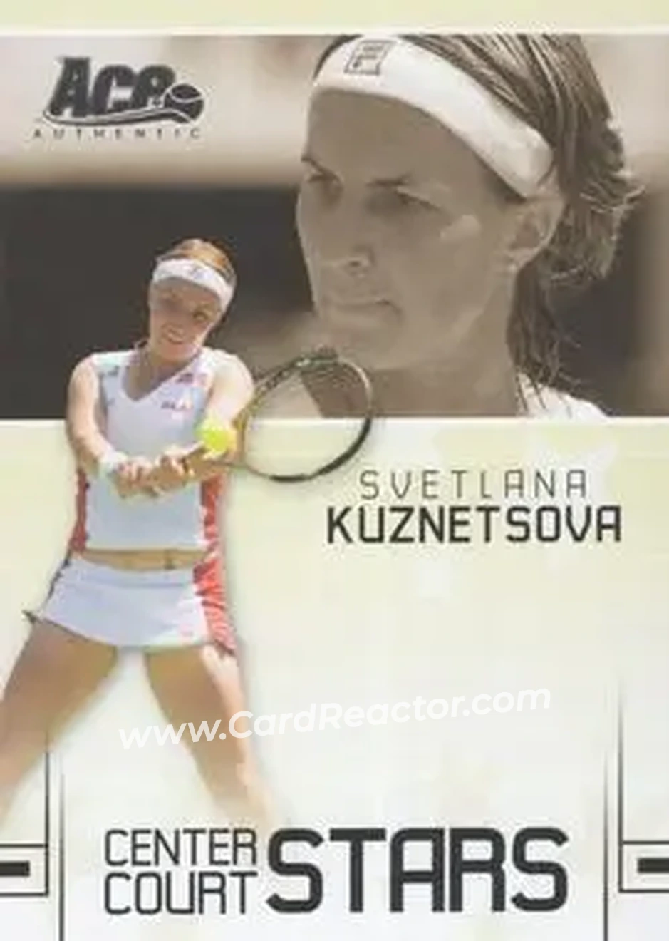 2006 Ace Authentic Grand Slam - Center Court Stars #CC-19 - Svetlana Kuznetsova - Front 2006 Ace Authentic Grand Slam - Center Court Stars #CC-19 - Svetlana Kuznetsova - Front