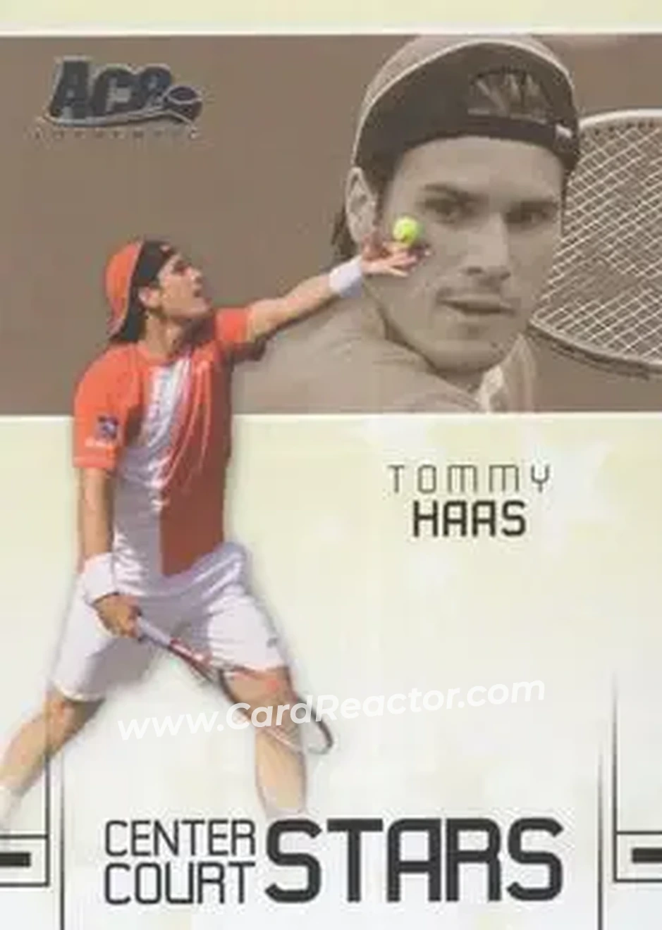 2006 Ace Authentic Grand Slam - Center Court Stars #CC-20 - Tommy Haas - Front 2006 Ace Authentic Grand Slam - Center Court Stars #CC-20 - Tommy Haas - Front