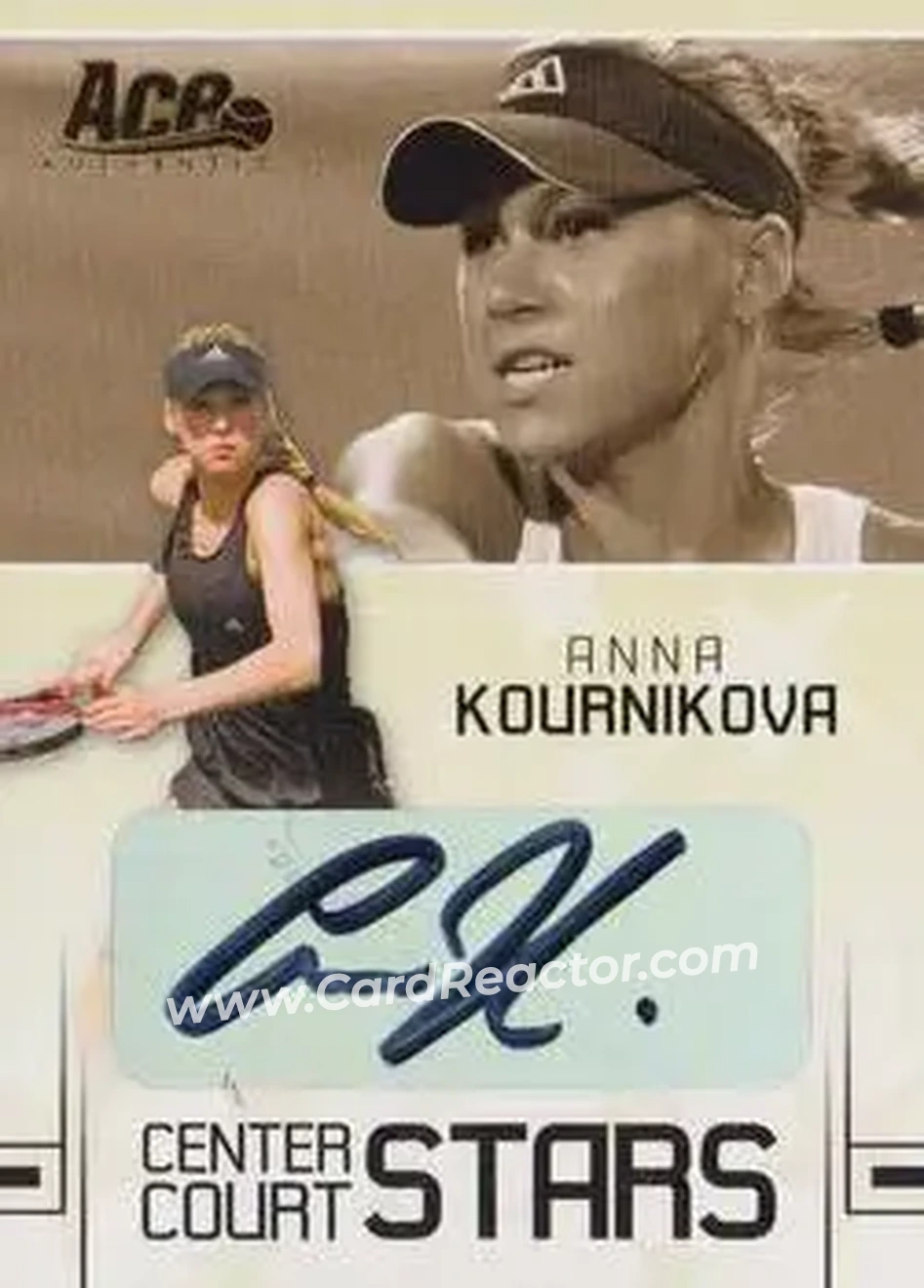 2006 Ace Authentic Grand Slam - Center Court Stars Autographs #CC-4 - Anna Kournikova - Front 2006 Ace Authentic Grand Slam - Center Court Stars Autographs #CC-4 - Anna Kournikova - Front