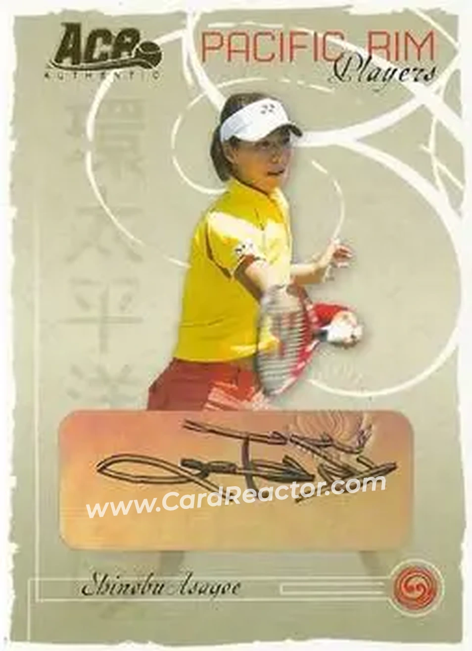 2006 Ace Authentic Grand Slam - Pacific Rim Players Autographs #PR-3 - Shinobu Asagoe - Front 2006 Ace Authentic Grand Slam - Pacific Rim Players Autographs #PR-3 - Shinobu Asagoe - Front
