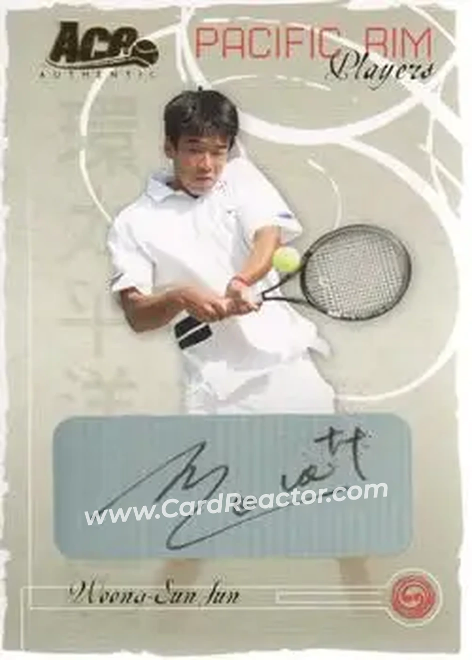 2006 Ace Authentic Grand Slam - Pacific Rim Players Autographs #PR-7 - Woong-Sun Jun - Front 2006 Ace Authentic Grand Slam - Pacific Rim Players Autographs #PR-7 - Woong-Sun Jun - Front