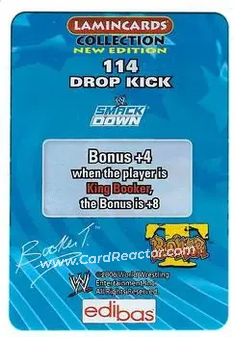 2006 Edibas WWE Lamincards (English) #114 - Drop Kick - Back
