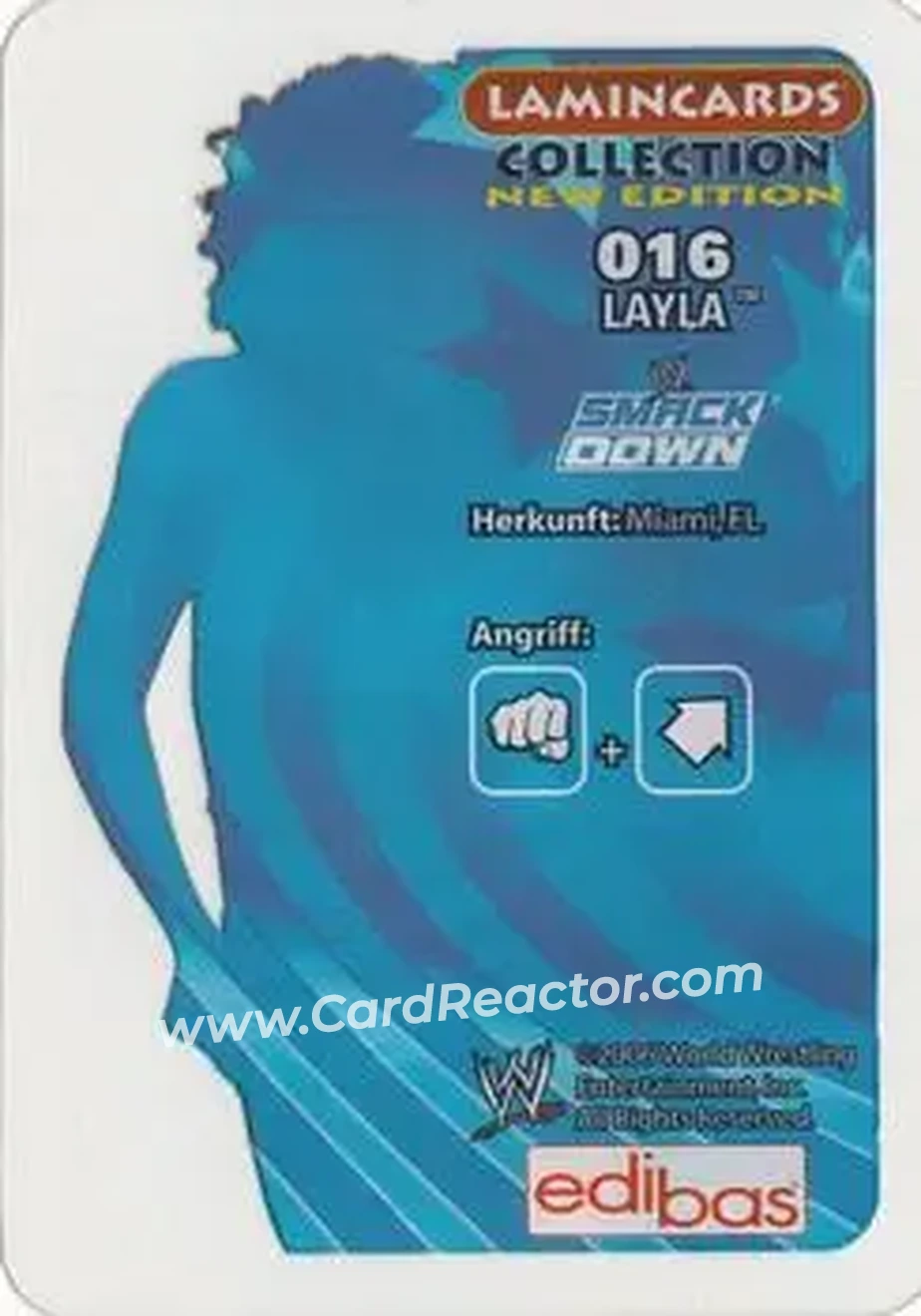 2006 Edibas WWE Lamincards (German) #16 - Layla - Back