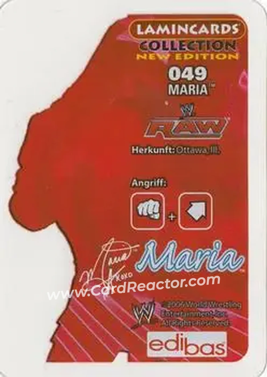2006 Edibas WWE Lamincards (German) #49 - Maria Kanellis - Back