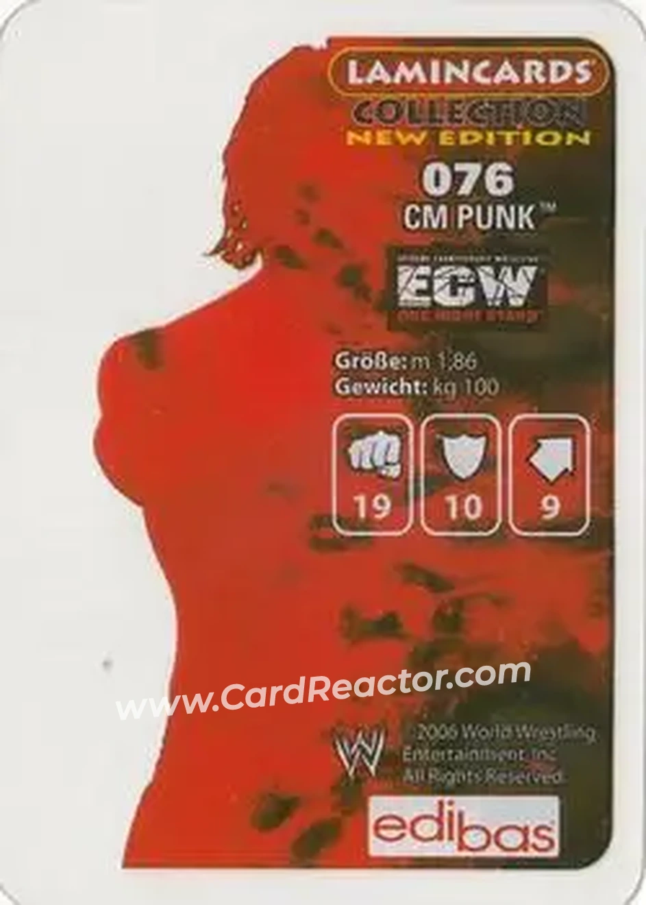 2006 Edibas WWE Lamincards (German) #76 - CM Punk - Back