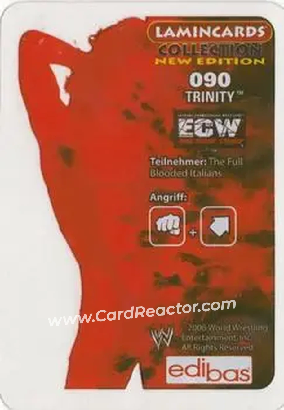 2006 Edibas WWE Lamincards (German) #90 - Trinity - Back