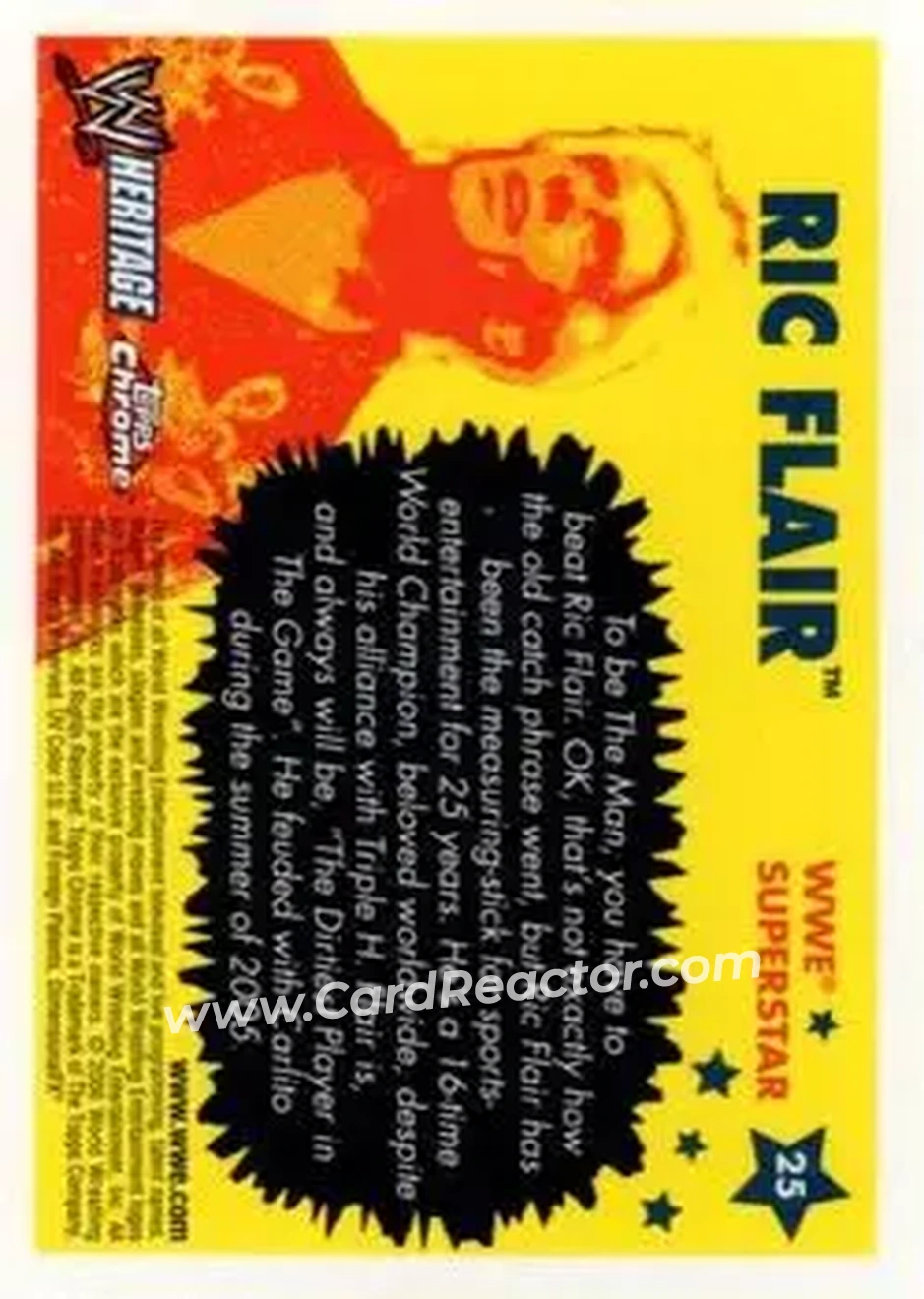 2006 Topps Heritage Chrome WWE #25 - Ric Flair - Back