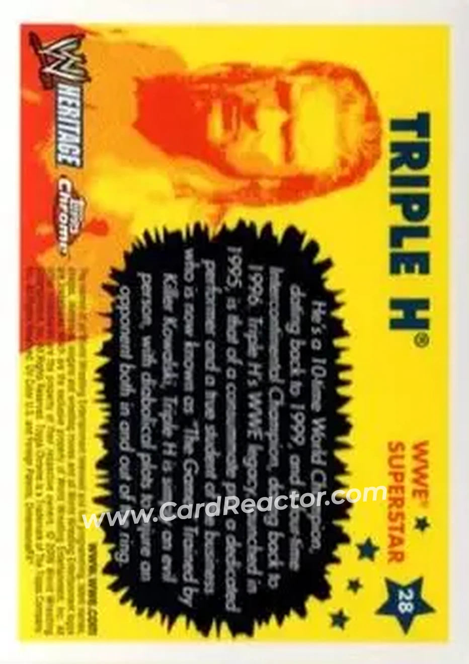 2006 Topps Heritage Chrome WWE #28 - Hunter Hearst Helmsley - Back