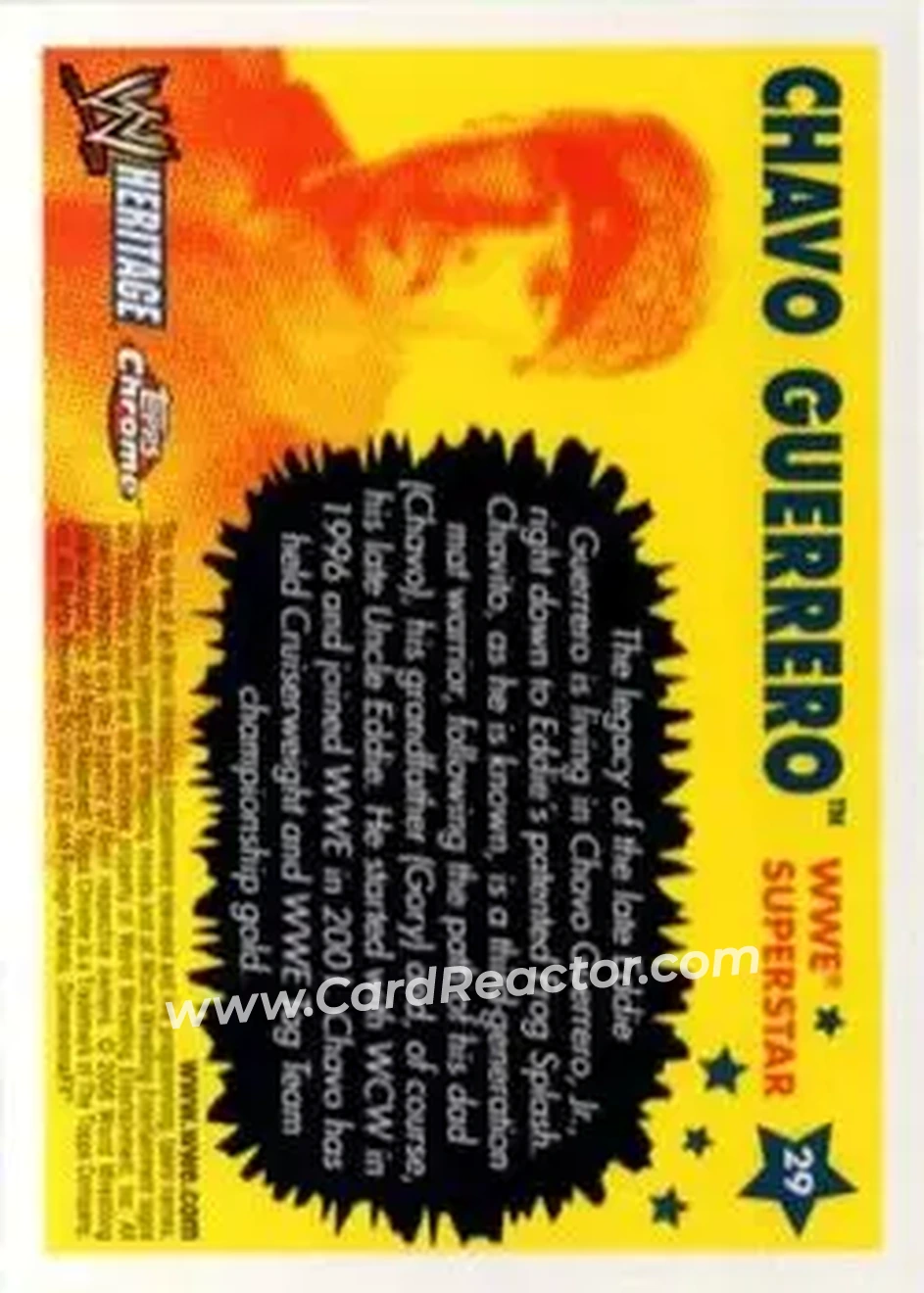 2006 Topps Heritage Chrome WWE #29 - Chavo Guerrero Jr. - Back