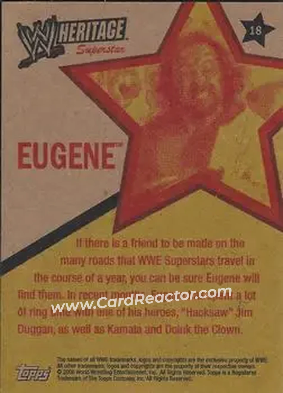 2006 Topps Heritage II WWE #18 - Eugene - Back