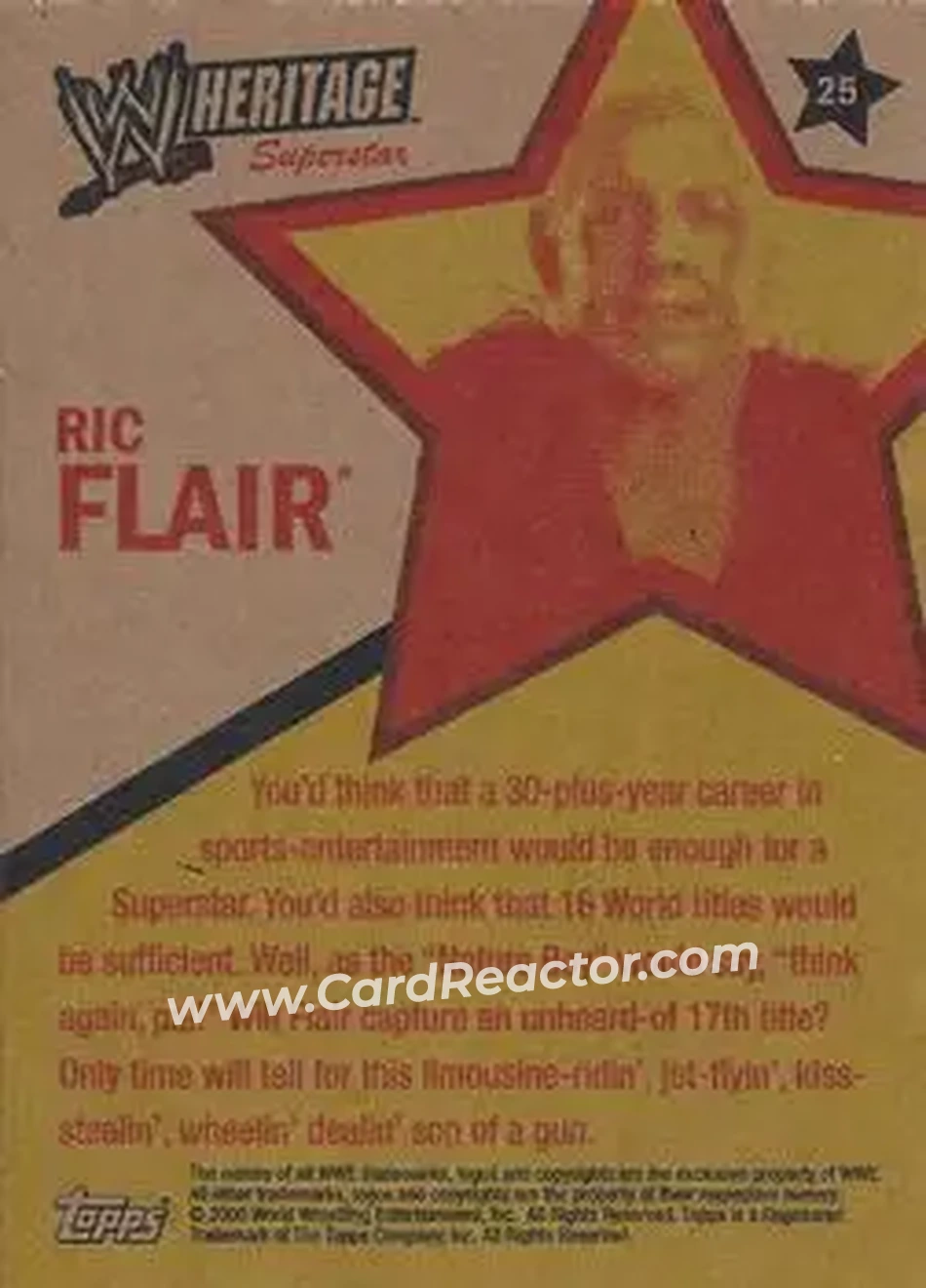 2006 Topps Heritage II WWE #25 - Ric Flair - Back