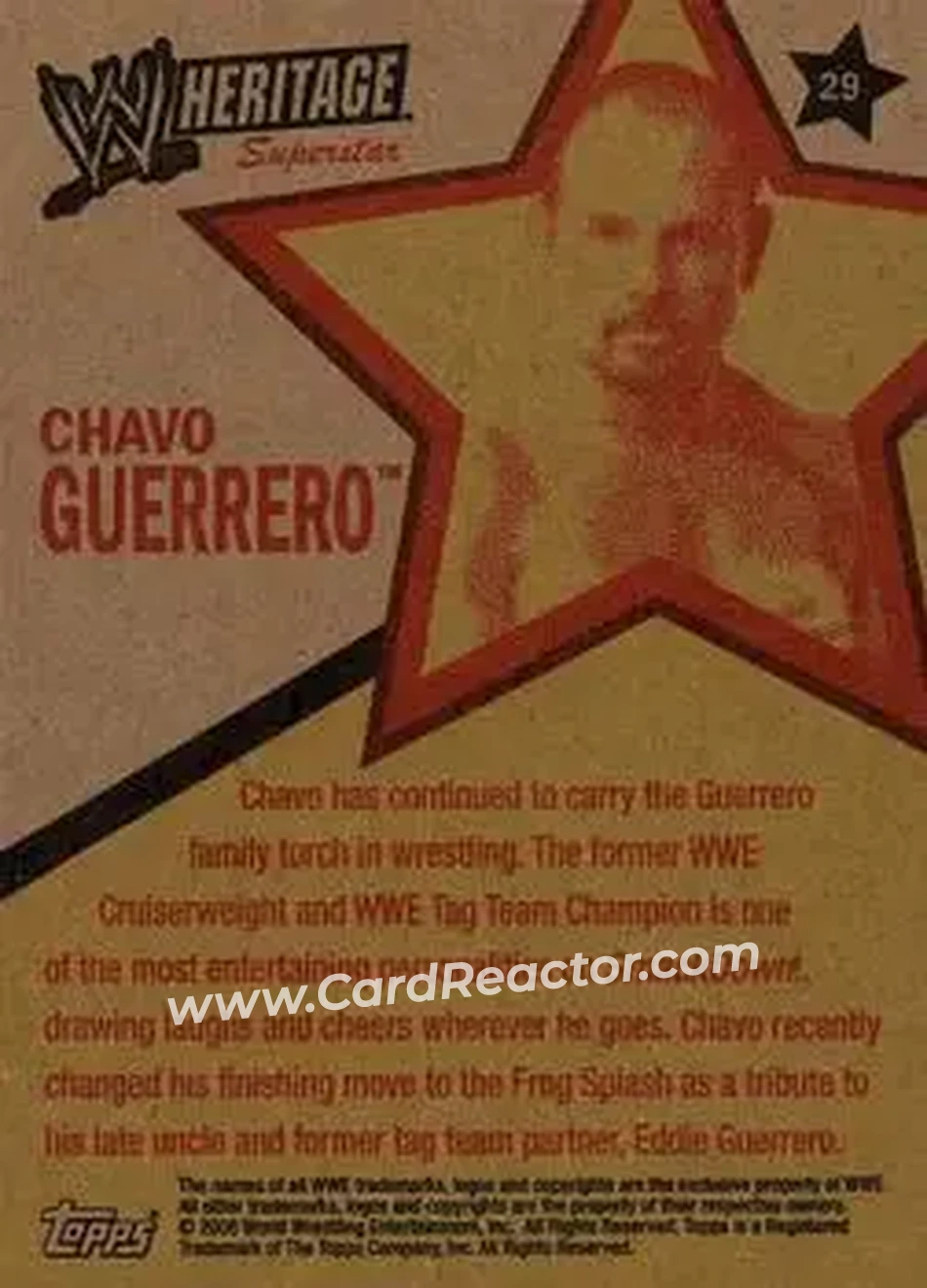 2006 Topps Heritage II WWE #29 - Chavo Guerrero Jr. - Back