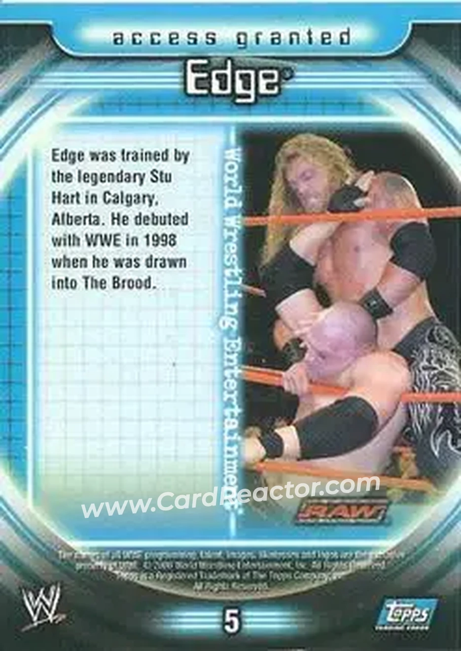 2006 Topps WWE Insider #5 - Adam Copeland - Back