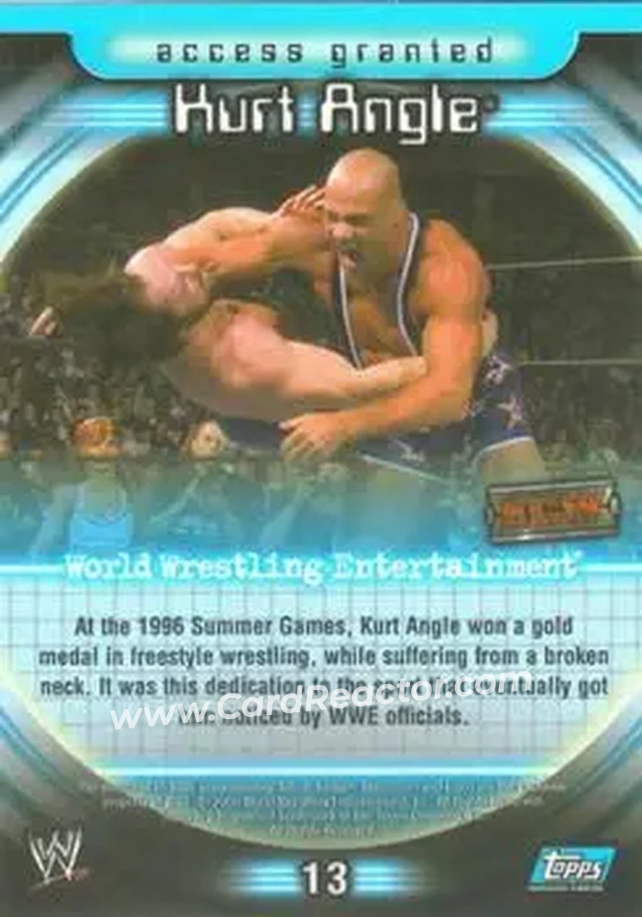 2006 Topps WWE Insider #13 - Kurt Angle - Back