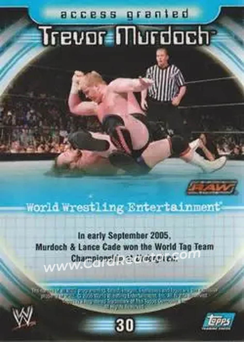 2006 Topps WWE Insider #30 - Trevor Murdock - Back